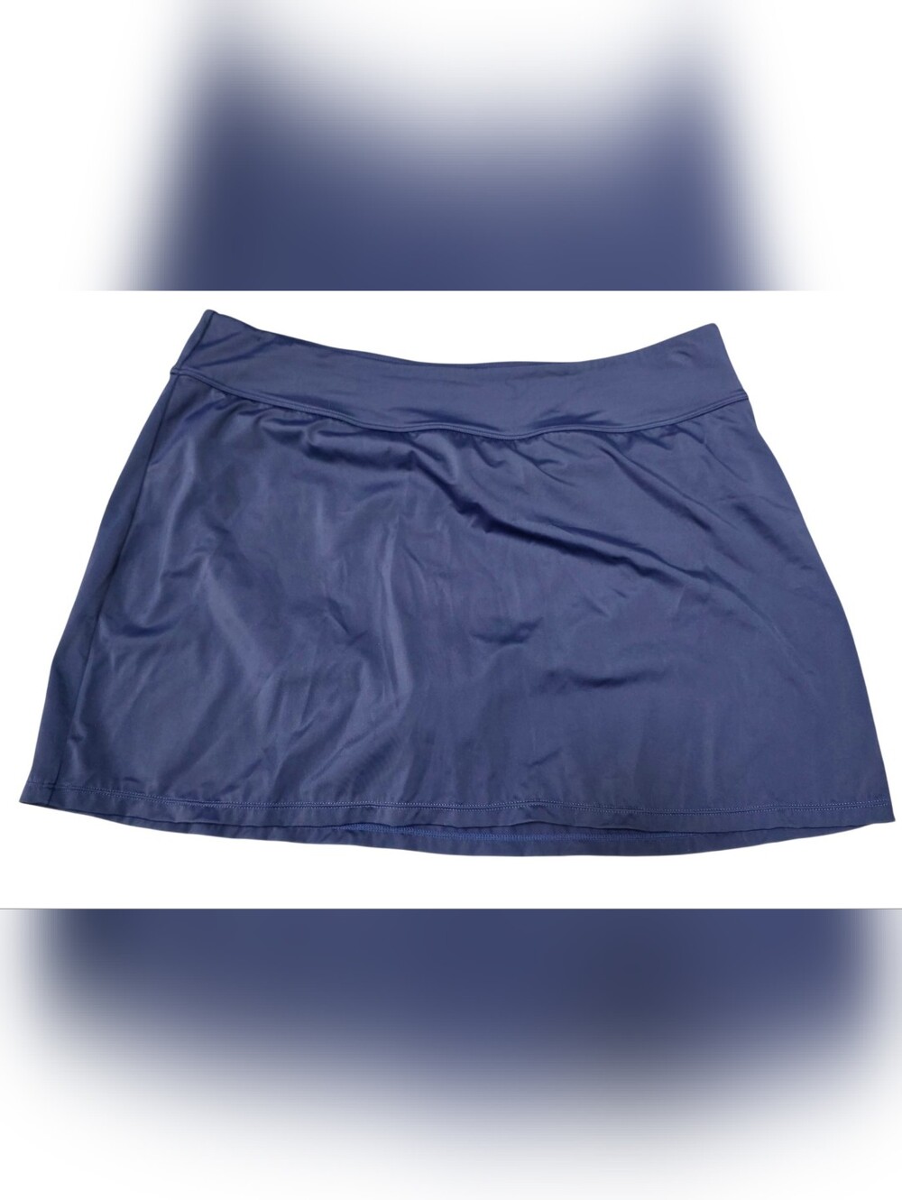 Susan Graver Navy Blue Activewear Skirt With Attached Bikini Bottom (Size:16)